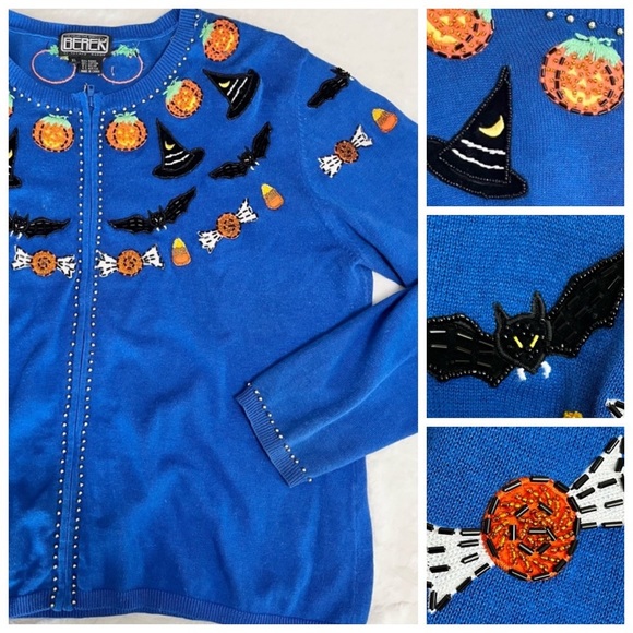 Vintage Berek Halloween Knit Beaded 